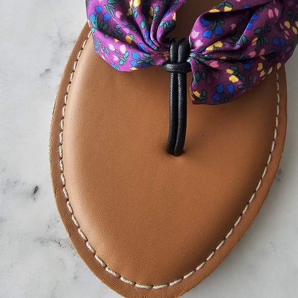 Matilda Jane Toes In The Sand Purple Floral Flip Flop Sandals Size 10 - Picture 5 of 12